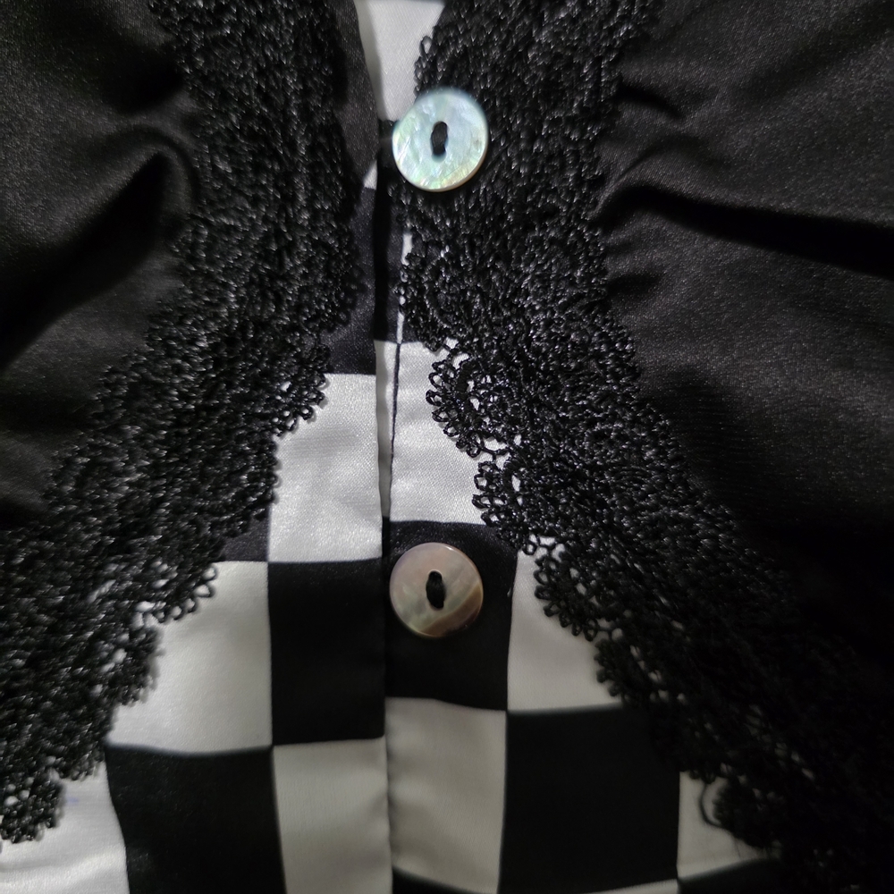 Dressed in LALA Black and White Checkered Midi Dress - Picture 5 of 5